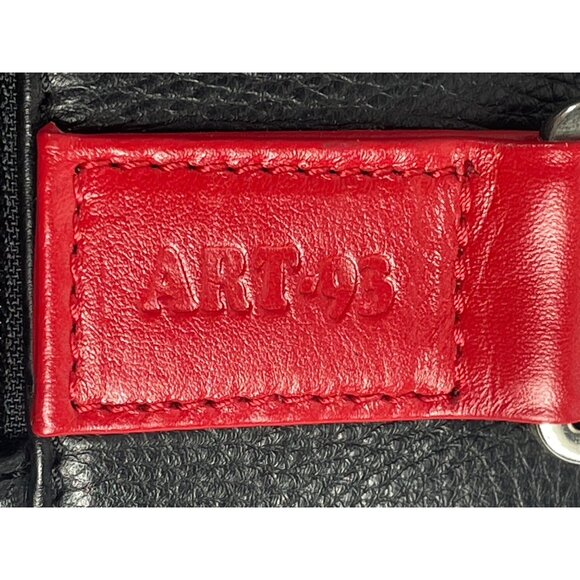 Art-93 Women's Black N Red Crossbody Tablet Case Bag Sz M - Picture 8 of 13